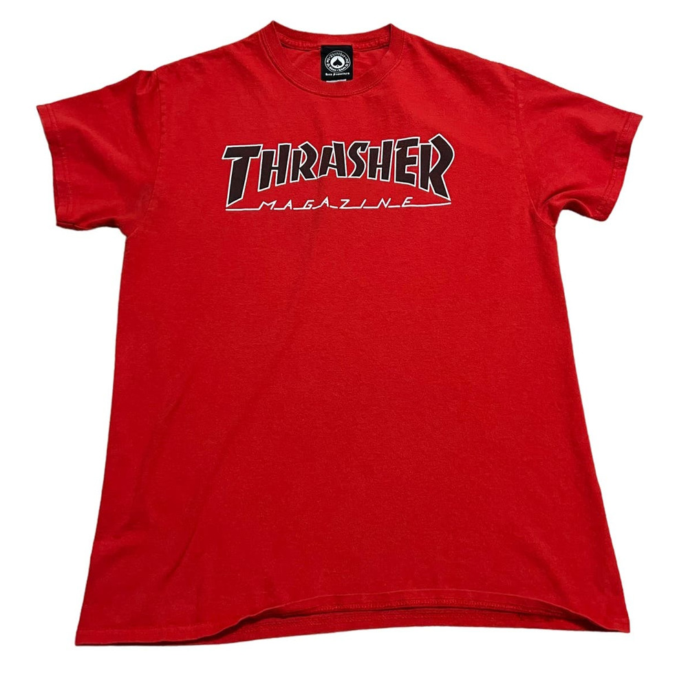 Thrasher Red Short Sleeve Crew Neck T-Shirt, Size M